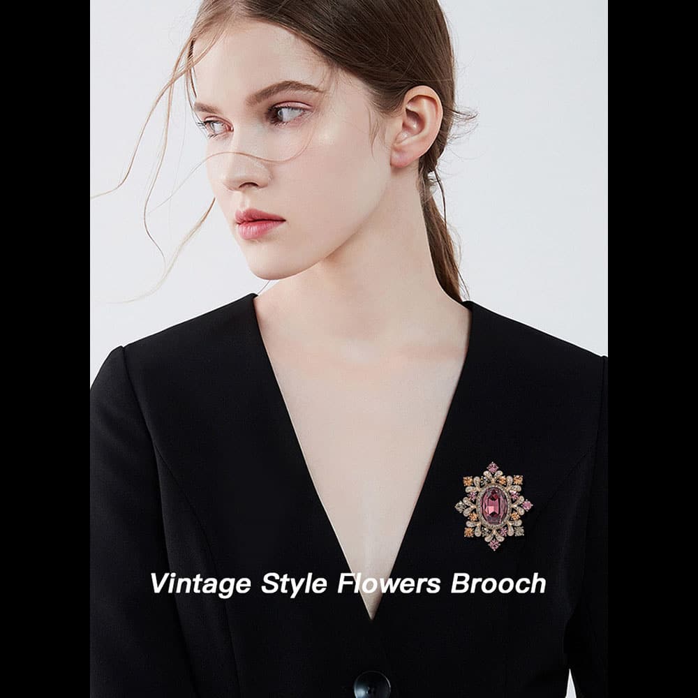 Vintage Flower Brooch High-End Women's Exquisite Luxury Design Sense Palace Style Corsage Niche Coat Pin Ornament - Image 6