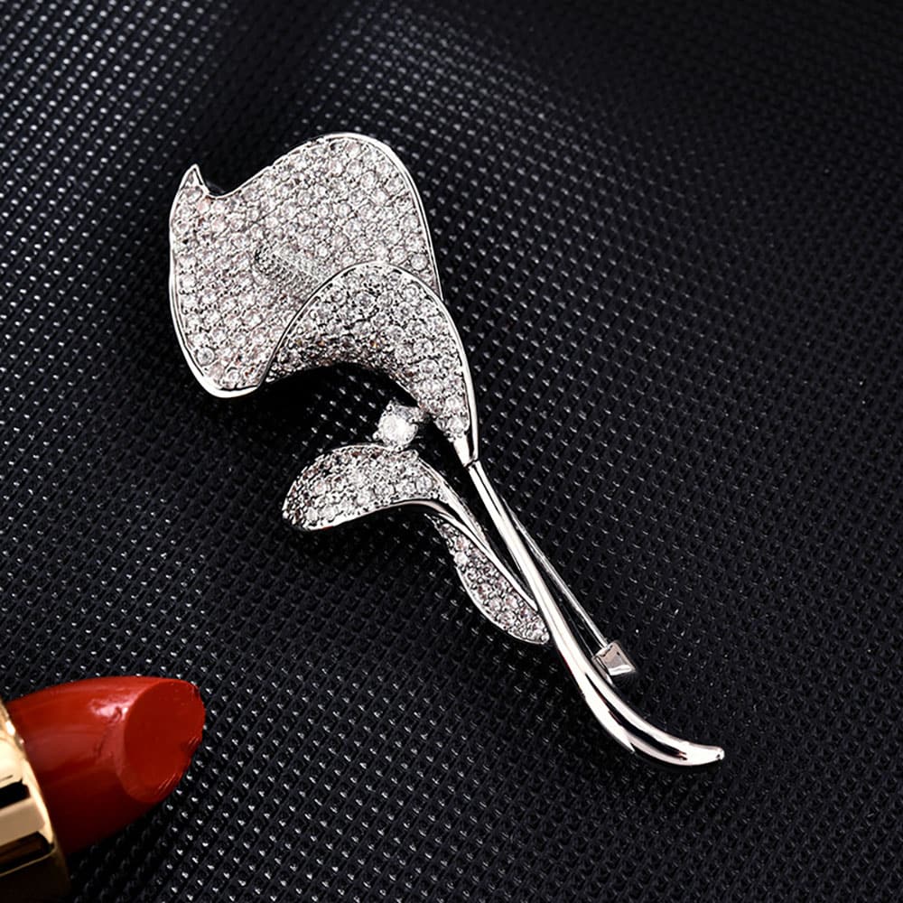 Korean Brooch Common Calla Collar Jewelry Brooch High-End Corsage Luxury Atmospheric Cardigan Safety Pin Hot sale Delivery - Image 7