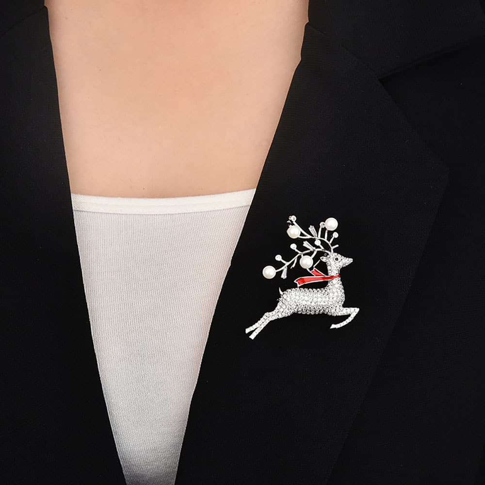 High-End Brooch Christmas Deer Brooch Female 14K Gold Plated Micro Inlaid Zircon Brooch Pin Clothing Accessories Hot sale Delivery - Image 2