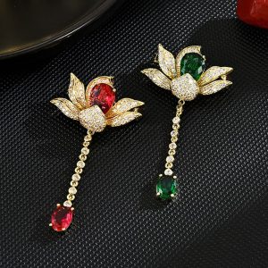 Ancient Style Tassel Lotus Brooch High-End Women's Design Cheongsam Corsage Suit Chain Decoration Collar Pin