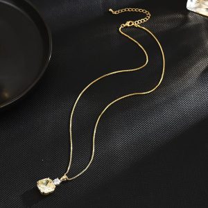 Geometric Square Artificial Crystal Ring Necklace Earrings for Women New Trendy Fashion Trending