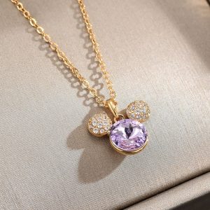 Cute Mouse and Mouse Necklace for Women Light Luxury Minority New Popular Pendant Valentine's Day Gift for Girlfriend