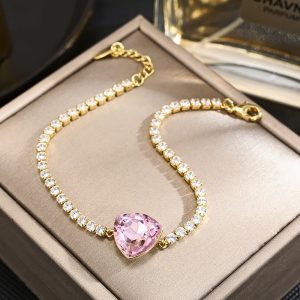 New Light Luxury Zircon Triangle Adjustable Bracelet Fashion Design Bracelet Versatile High-Grade Bracelet