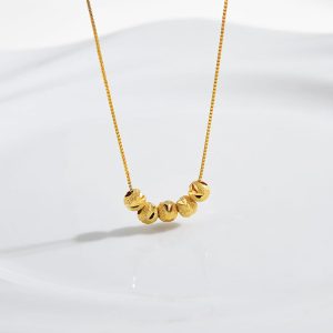 Hot Designer Chinese Style 925 Sterling Silver Five Blessings Pendant Luck Bringer Necklace Light Luxury Minority Clavicle Chain